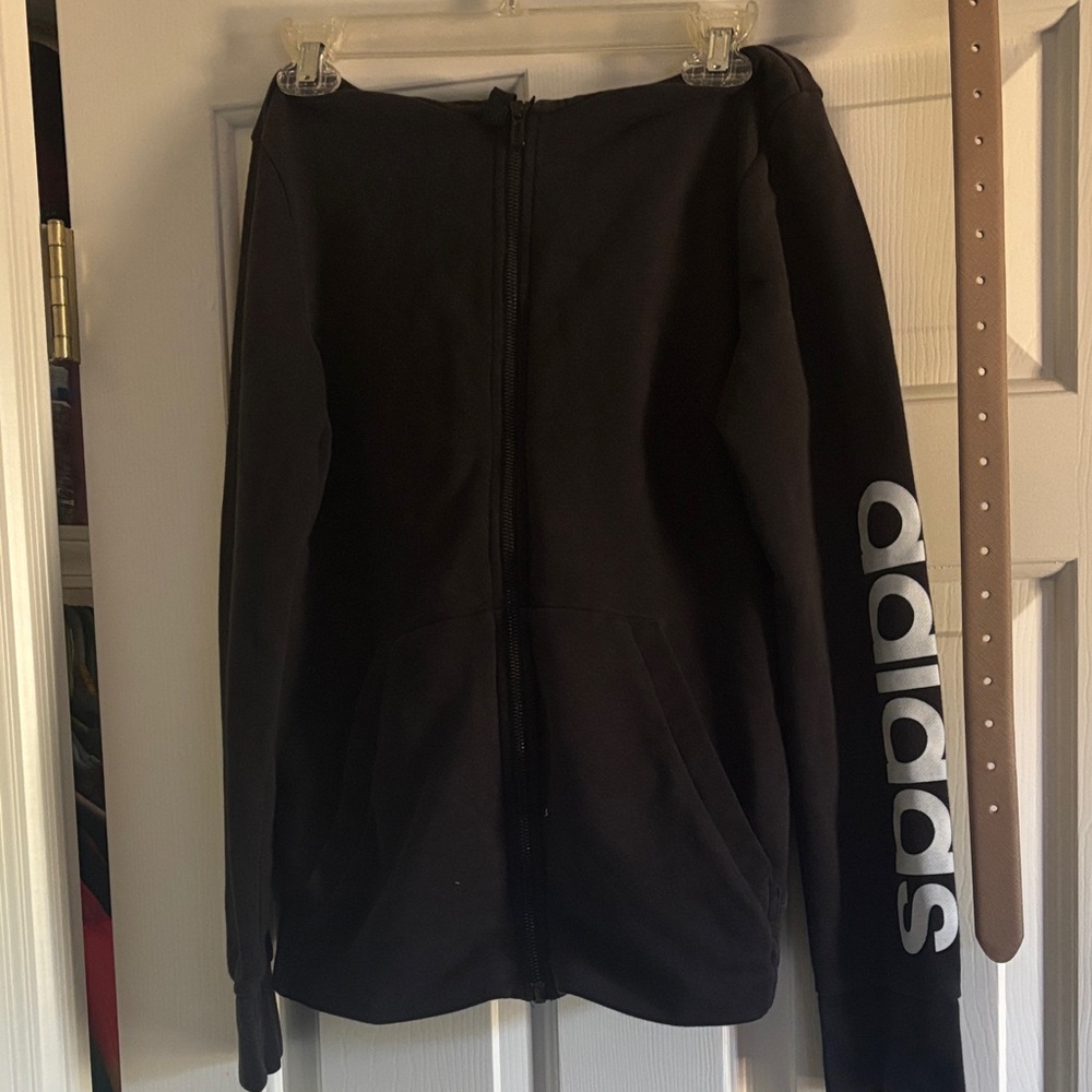 Adidas Black Hoodie with White Logo